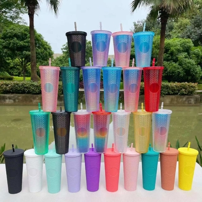 ins hot sale 750ml new design water bottle/drinking bottle/colorful bottle/STRAW CUP/Diamond water Cup/factory wholesale
